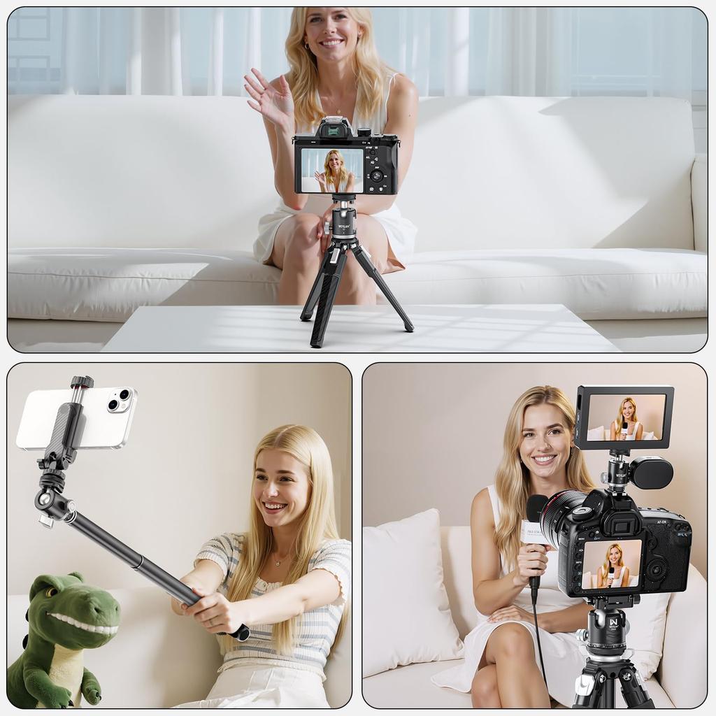 WEYLLAN G3 Mini Ball Head with Cold Dual Locking Knob 3kg Weight Panorama Aluminum Alloy Construction for Camera and Compatible with and More Shoe,