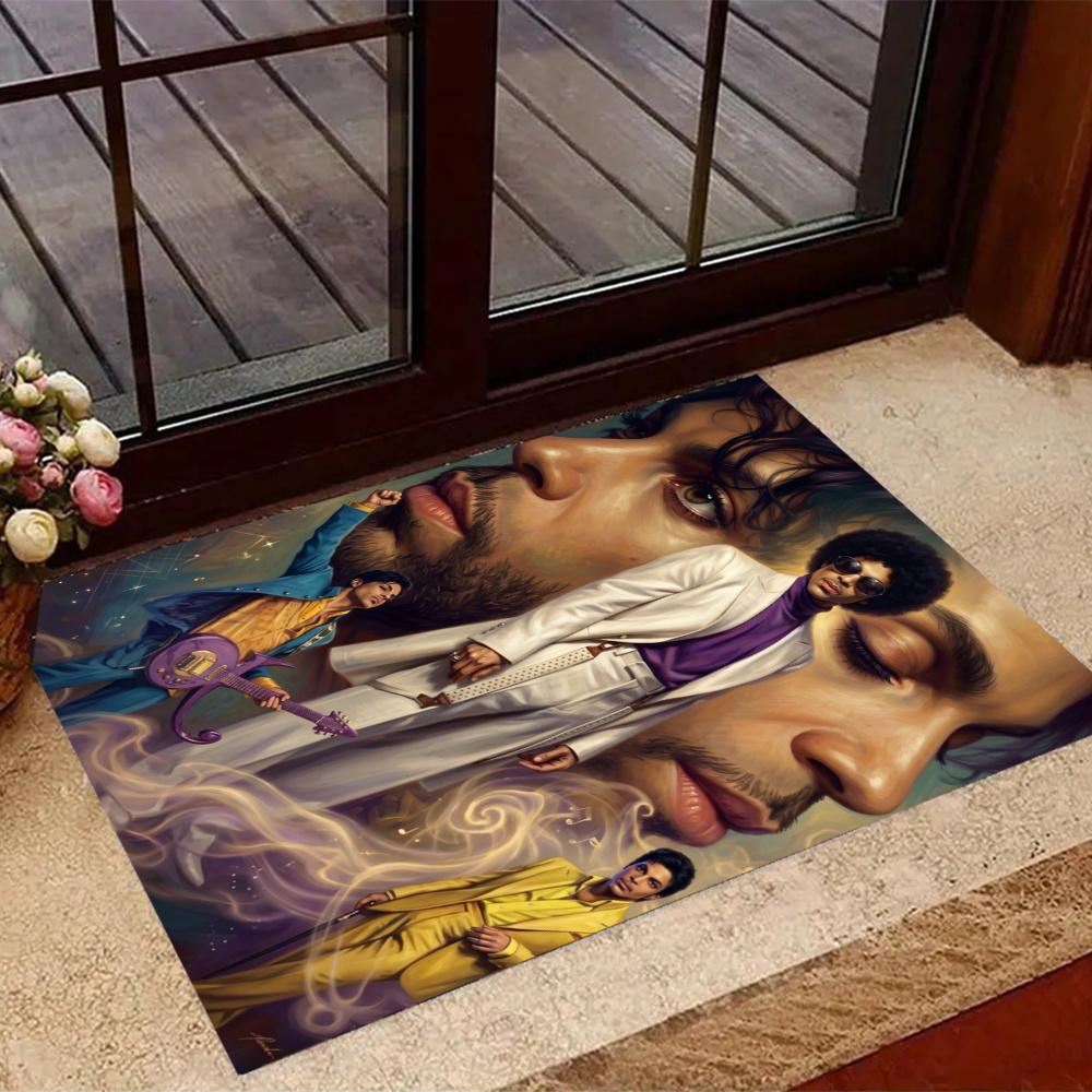 Prince Retro Music Icon Poster Floor Rug Office Rug Suitable For Living Rooms Kitchen Game Room Dormitory Antislip Carpet Anime Office Decor