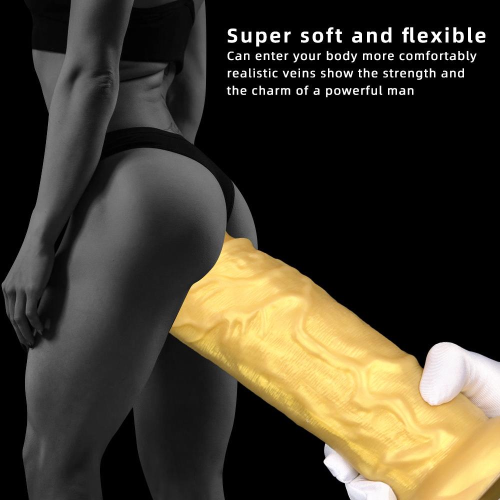 Realistisk dildo med sugekopp Store dildoer Sexleketøy for kvinner Menn Fake Pick Big Gold Penis Anal Butt Plug Erotisk