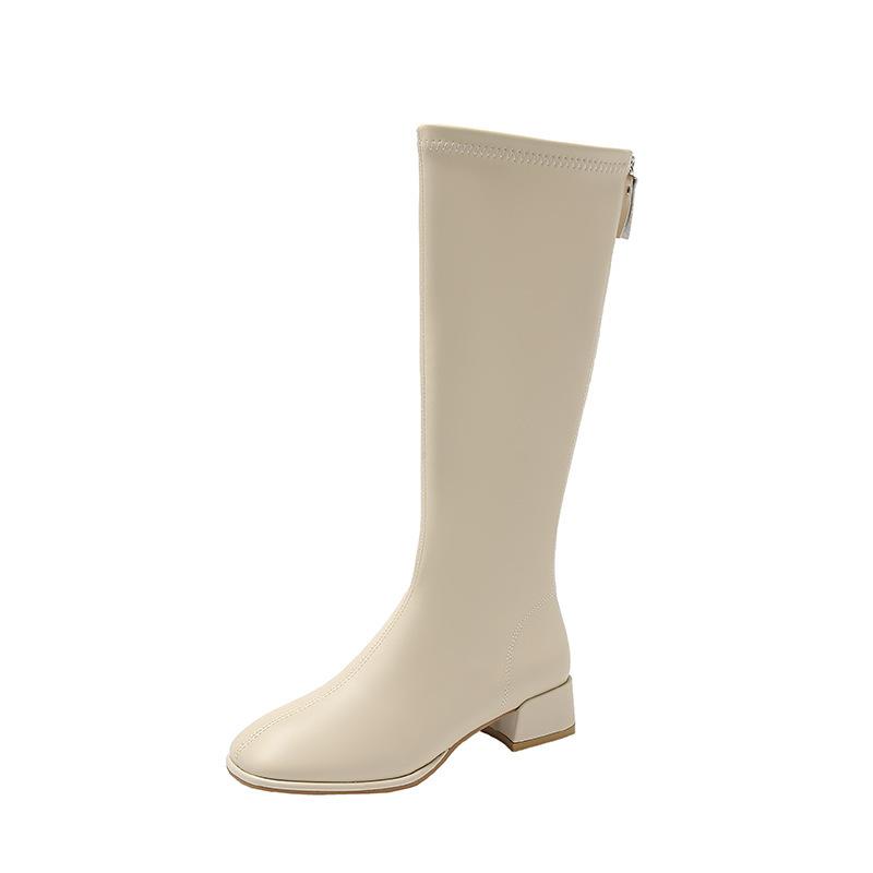 Boots for Women But Over the Knee 2024 New Soft Leather Thick Heel Thin High Boots Autumn and Winter British Style High Heel Knight Boots for Women