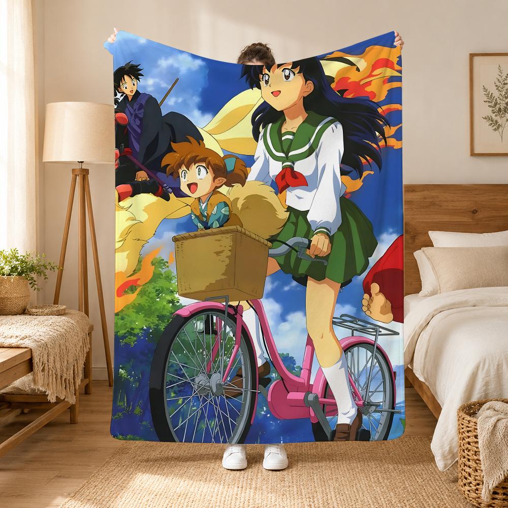 Inuyasha Anime Throw 240G Flannel Blanket, Suitable For Sofas, Beds, Offices,  Exquisite Gift Blankets