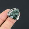 925 Silver Solar Moss Agate Gemstone Birthday Solitaire Ethnic Promise Ring US 7