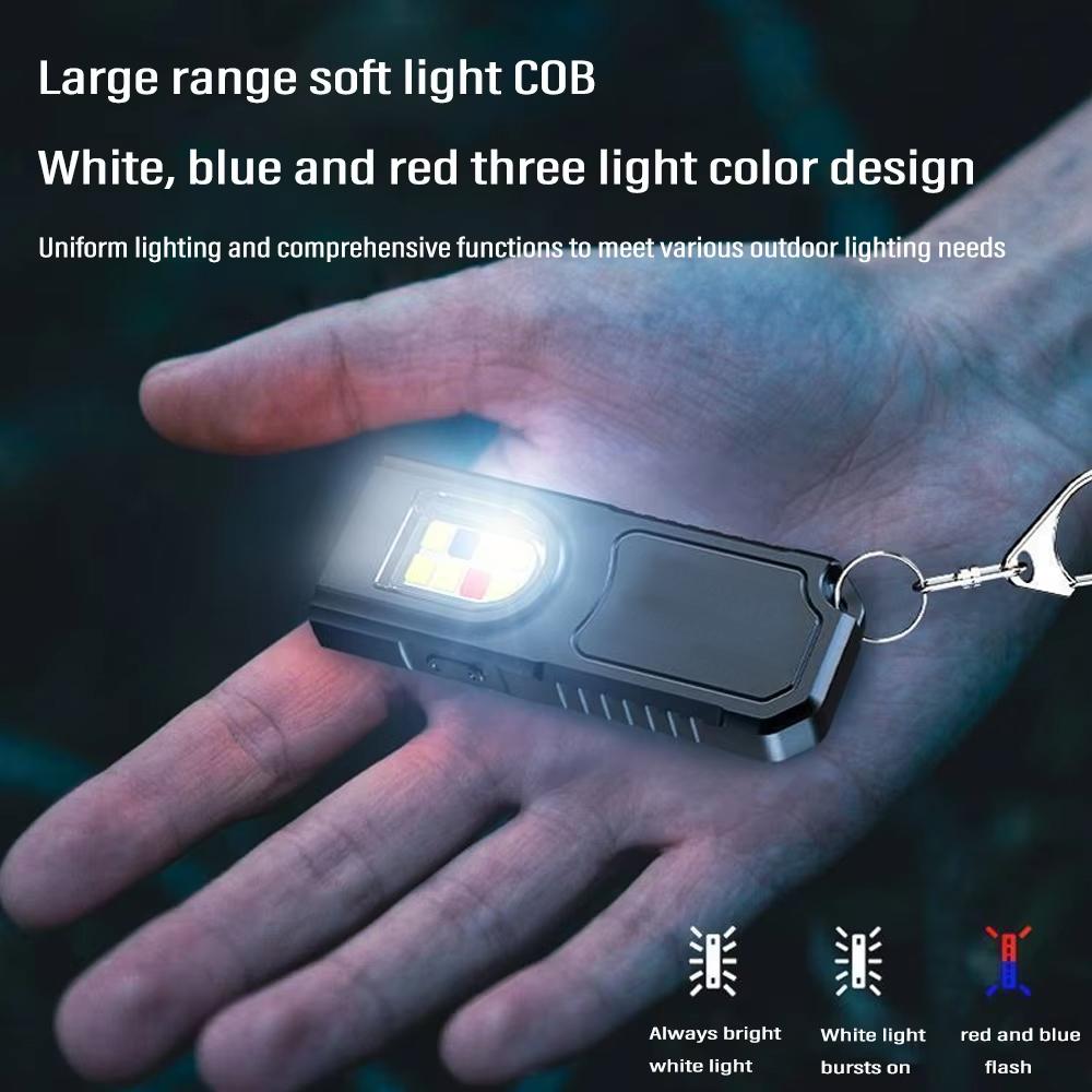 Mini Keychain Flashlight with Magnet Rechargeable Multifunction Torch Lamp Portable Clip on Flashlight Waterproof Camping Light