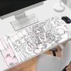 Anime Engel Meisje Muismat Xxl Antislip Gaming Bureau Mat Laptop Toetsenbord Lade Kantoor Pc Cartoon Gamer Zwart Wit Roze