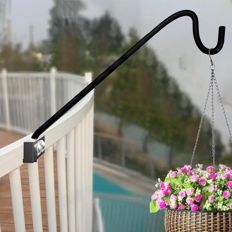 

Heavy Duty Bird Feeder Pole Rotatable Planter Hook for Railing Multifunctional Swivel Planter and Feeder Hanger for Patio Garden