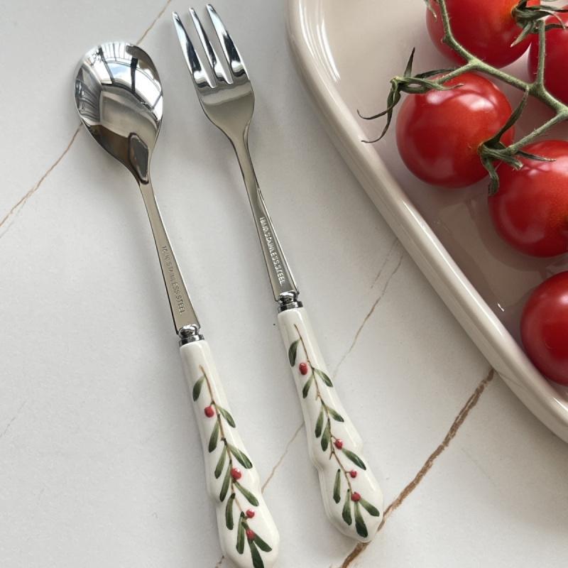 Export Surplus Ceramic Coffee Spoon Fork Set Household Tableware