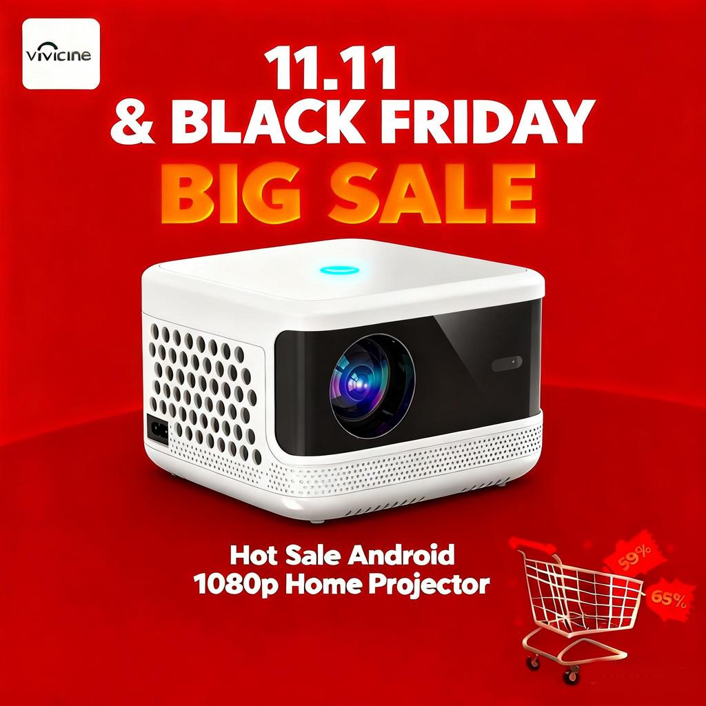 2025 Vivicine K6 Full HD projektor WiFi Android Smart přenosný mini projektor