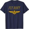 Fly Navy Shirt Classic Naval Officer Pilot Wings Tee Size S-5XL Unisex T-Shirt