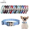 Classic Custom Dog Collar Metal Buckle Dogs Nameplate Collar Free Engrave Personalized Pet Collars Adjustable for Small Medium Large Dog
