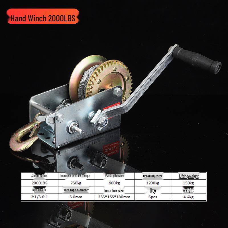 Vinciu manual bidirecțional autoblocant de 1200 lbs pentru ridicare și tracțiune casnică