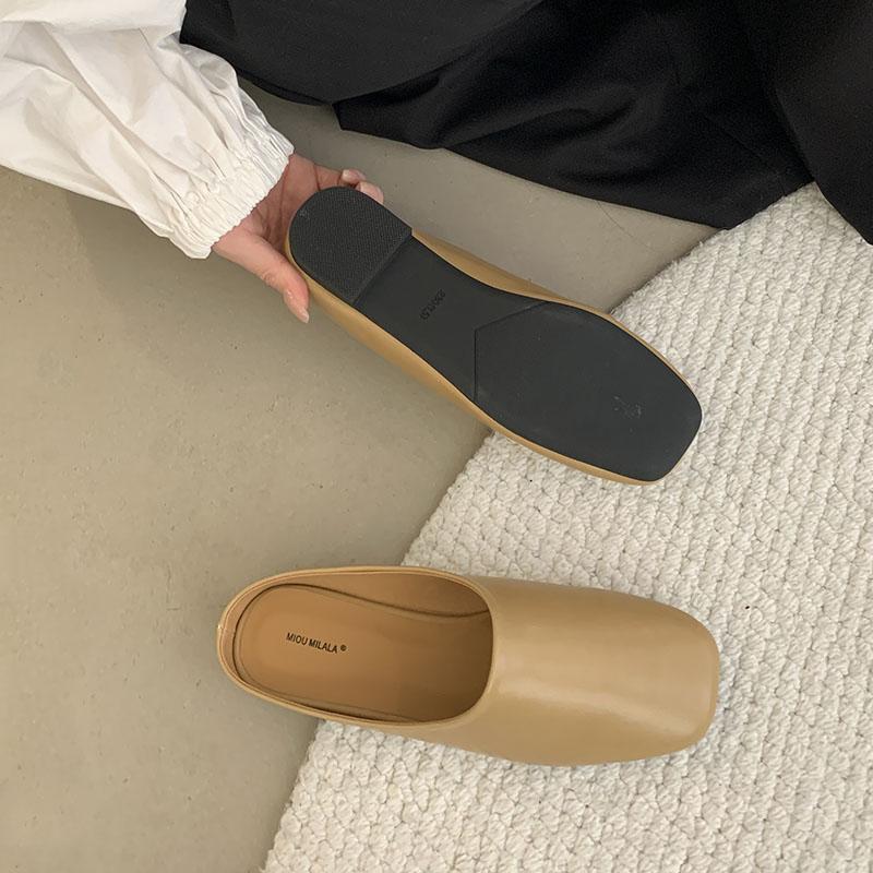 Fashion Fashion Square Toe Ladies Flats Slippers Sandals Shoes Female Footwear Flats Slides Slippers Shoes For Women Mules 2025 New