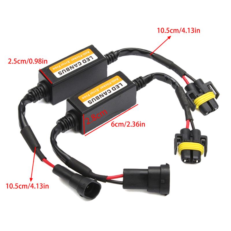 H1/H3/H7/H8/H9/H11 Automotive Led Decoder 12V Black Anti-Flicker Led Canbus Decoder Fault Eliminator Automotive Accessory