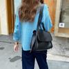 Fashion Ladies Leather Shoulder Bags Luxury Handbags for Women Solid Color Commuting Crossbody Bags Retro Female Flap Tote Bags