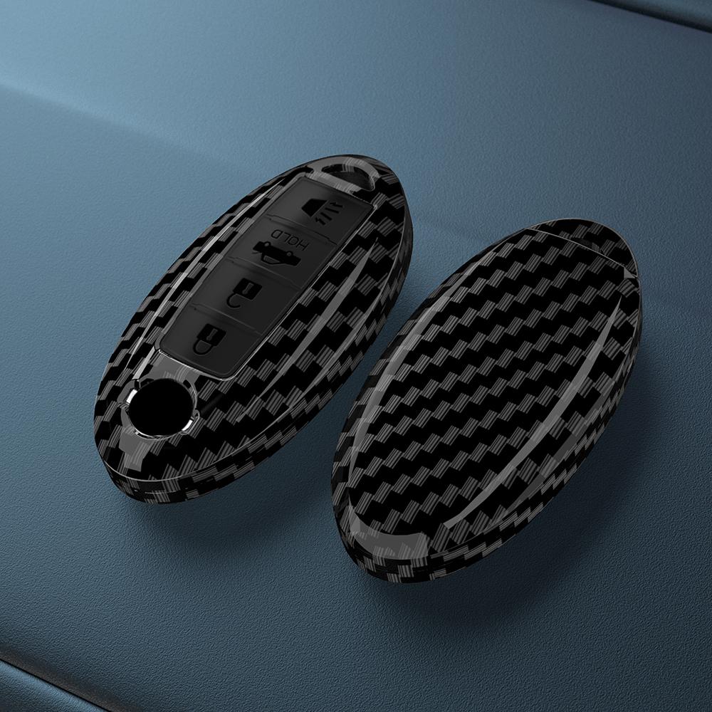 Abs Carbon Car Key Case Cover Shell For Nissan Qashqai X-Trail Versa Maxima Altima Rogue Murano Juke Tiida Infiniti Fx35 Qx60