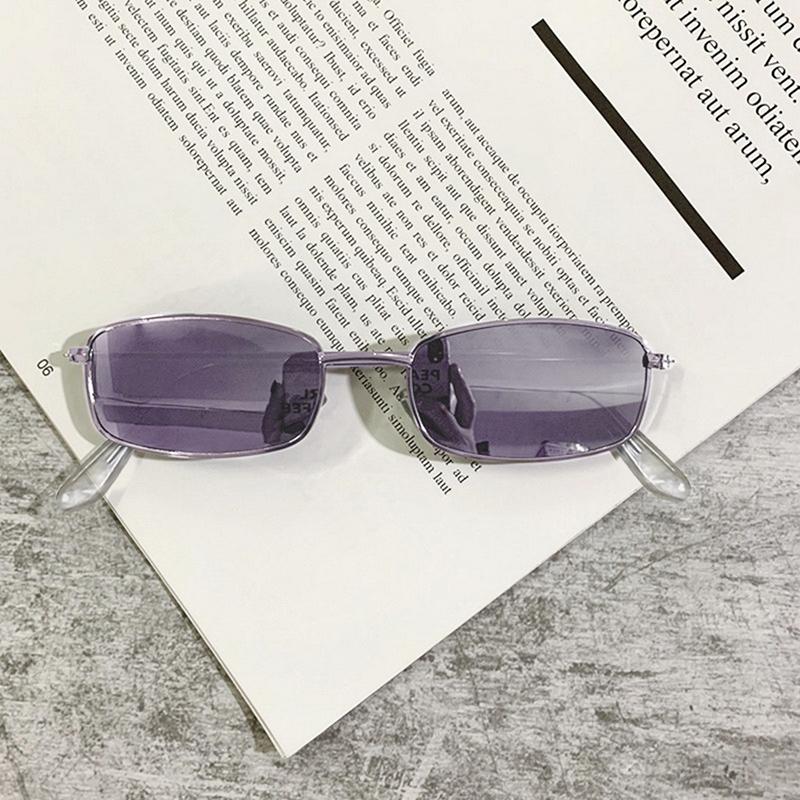 New Vintage Rectangle Sunglasses For Women Retro Candy Colors Mirror Lens Square Sun Glasses Female Fashion Shades