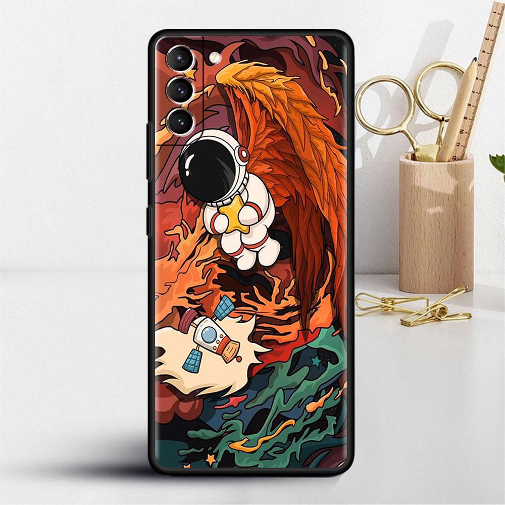 

Модный чехол-астронавт для Samsung Galaxy S22 S21 S20 FE S10 S9 Plus S8 Note 20 Ultra 10 Plus, мягкий чехол для телефона Samsung Note 9