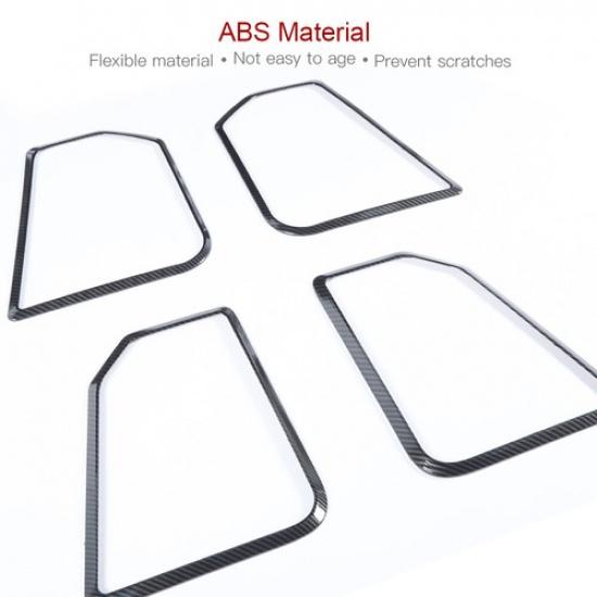 4x Door Speaker Trim Cover Decor Frame For Dodge Ram 1500 2010-2017 Carbon Fiber