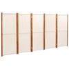 VidaXL Cloison de séparation 5 panneaux Blanc crème 350x180 cm 319185