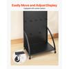 SucceBuy Standing Pegboard Display with Casters & 30 Hooks Thickened Steel Peg Board Panel for Retail Store Jewelry Shop