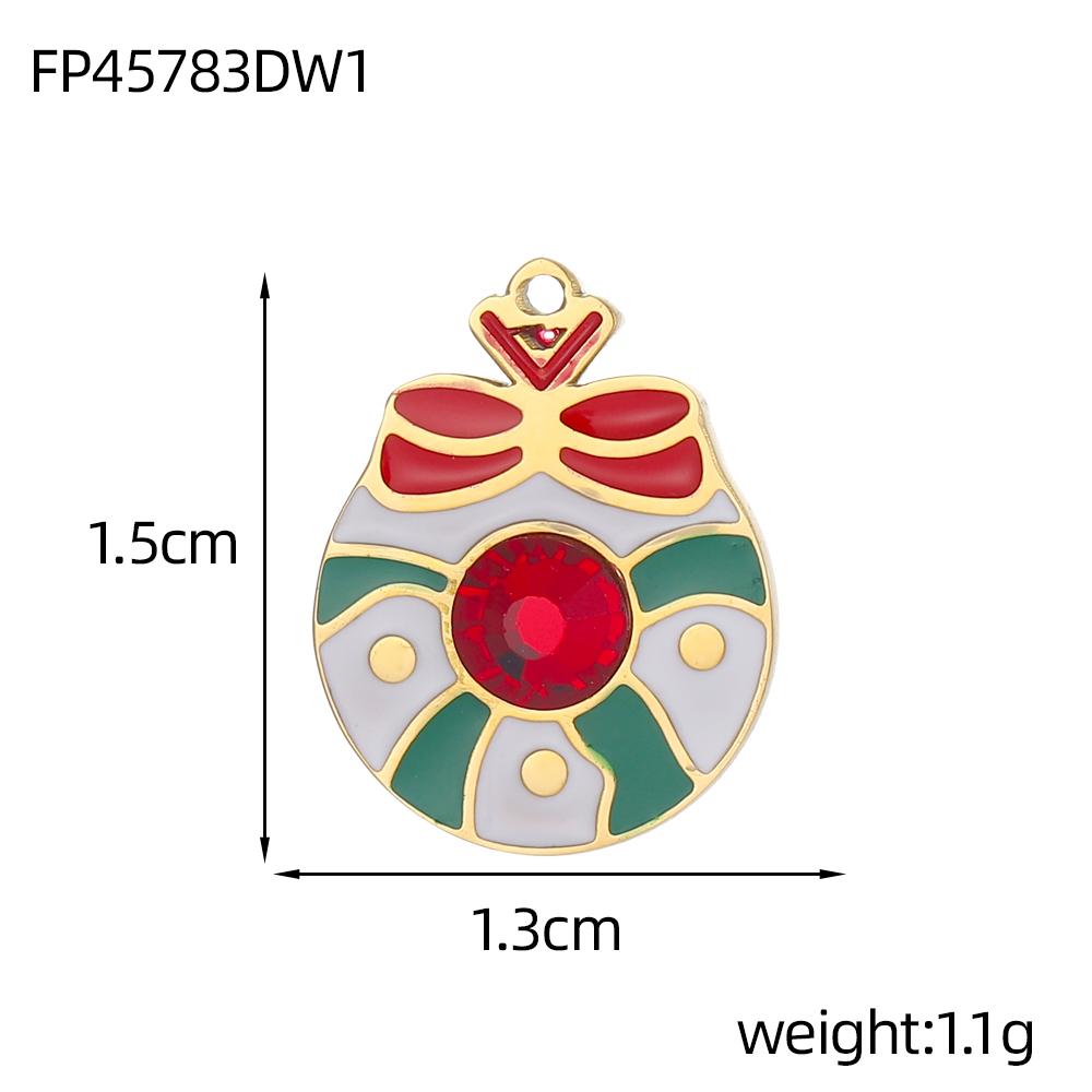 

CARLIDANA Christmas Drip Oil Stainless Steel DIY Jewelry Charm Accessories Santa Claus Snowman Bell DIY Christmas Accessories