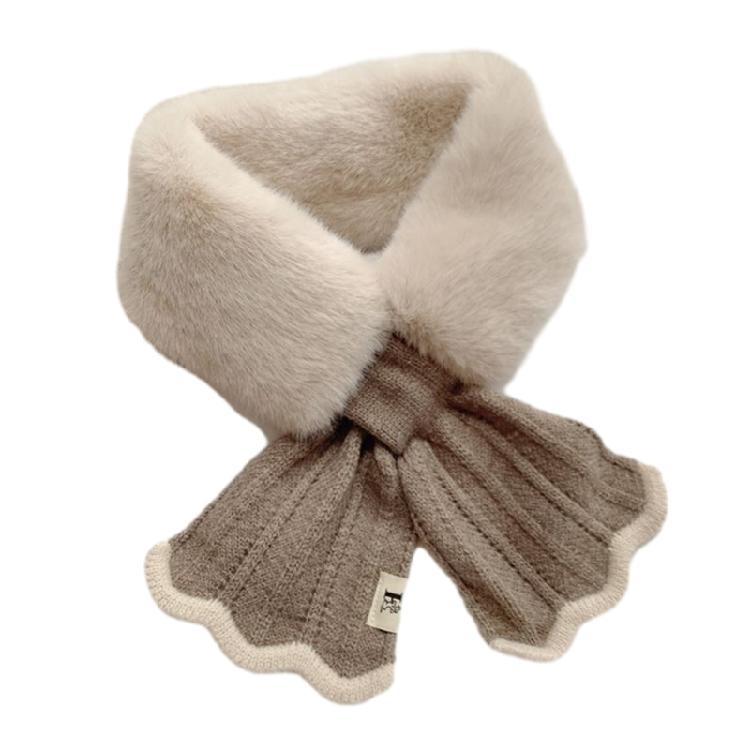 Warm Cross Knitted Scarf Patchwork Autumn Winter Neck Scarf for Women Girls