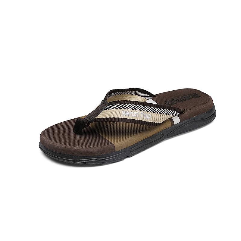 

Summer Men S Flip-Flops Outdoor Leisure Seaside Beach Cool Slippers Men S Non-Slip And Wear-Resistant Pinch Slippers 39 коричневый