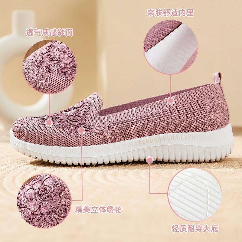 Schuhe Damen neue Stoffschuhe bestickte Schuhe flache Pedale Damenschuhe atmungsaktiv und bequem