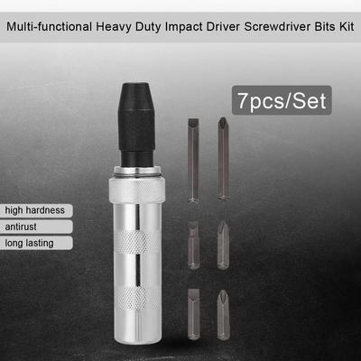 7pcs Set Multi Functional Heavy Duty Impact Driver Screwdriver Bits Kit with Case