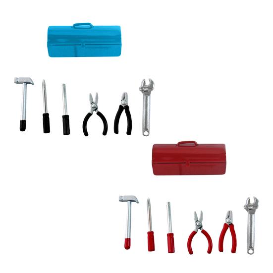 1 Set 1:12 Mini Dolls Tools Metal Home Repair Tool Model Miniature Hammer Wrench Hand Tools for Doll Mansion Decoration Yard Supplies Pretend Play Toy