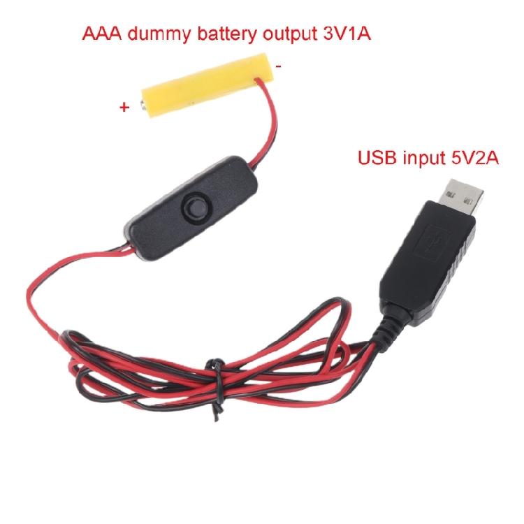 3V 3A Battery Eliminators USB Power Supply Cable with Switches for Remote Control