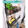 HapiRm Over the Door Hanger with Coat Hooks and 2 Baskets, Rustproof & Waterproof Over the Door Hooks, Storage Organizer for Hats, Bathroom, Kitchen,