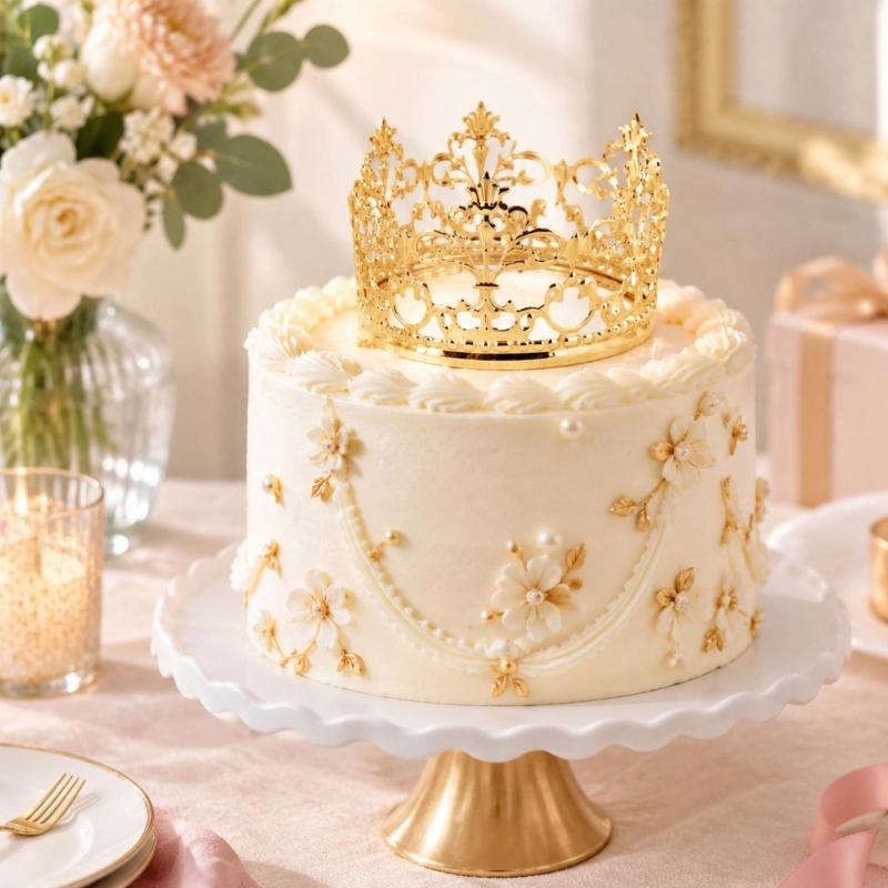 Mini Crown Cake Toppers Metal Rhinestones Princess Tiaras Royal Decors with a Bright Finish for Decorating Cake, Bouquets, Flower Gift Boxes, and Gift