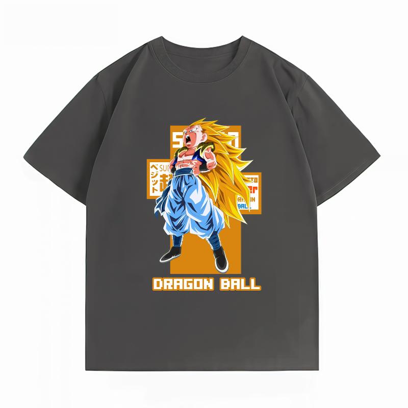 Unisexs Clothing New 100 Cotton Breathable Summer TShirt Dragon Ball Gogeta Print Casual Streetwear Unisexs Tops