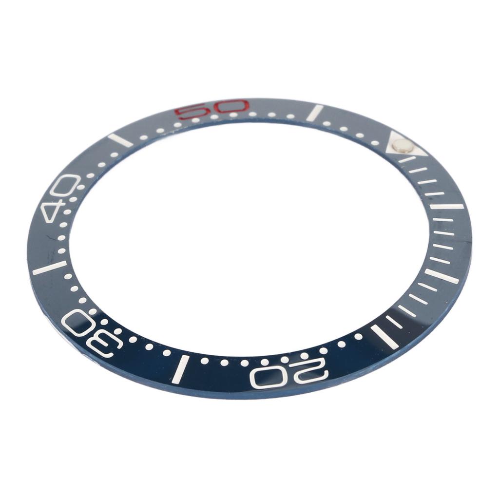 Ceramic Watch Bezel Ring 38mm Watch Bezel Insert Replacement Parts Accessory for Watchmaker Blue Base Red Digit