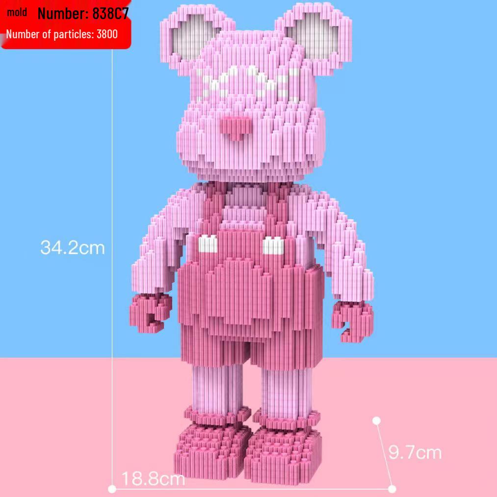 Girls' Compatible Lego: Violent Bear Building Block Series - Educational Micro-Block Interlocking Toys & Gifts