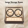 Automatic Watch Winder Box, 6 Storage+4 Winders, PU Leather 10 Watch Case with Quiet Motor, for Automatic Mechanical Watches Dis