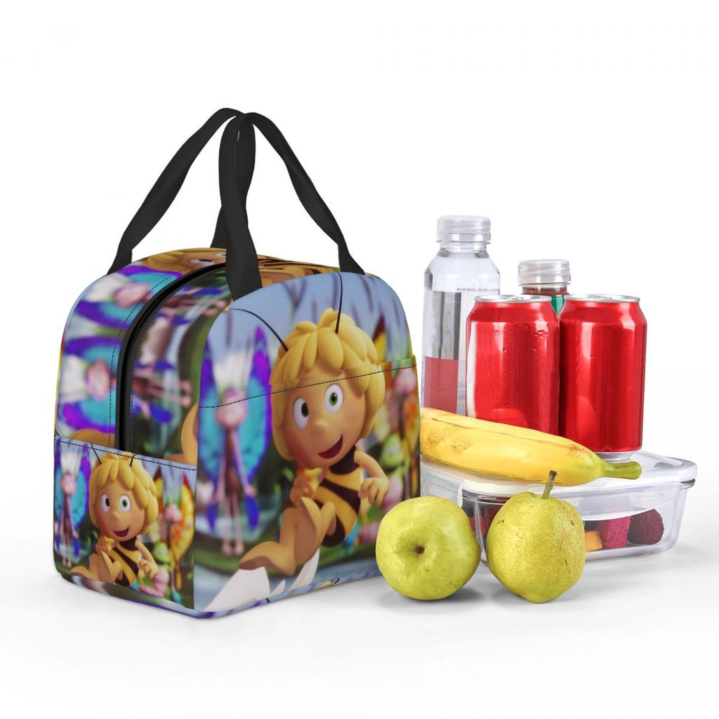 Insulated Lunch Box Maya The Bee With Flowers Cartoon Accessories Lunch Food Box Y2K Thermal Cooler Lunch Box For Work