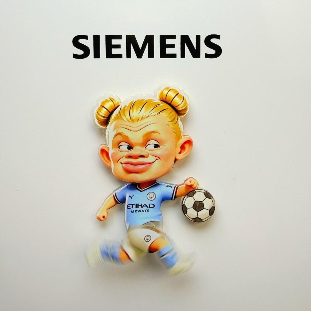 Haaland Topknot Rotating Refrigerator Magnet Funny Football Magnet Man City Fan Creative Gift Unique Design