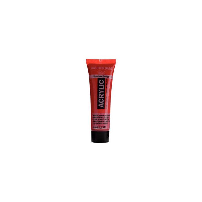 Acrylic Paint In Tube - Transparent Red Medium - 317 - Amsterdam - 20ml