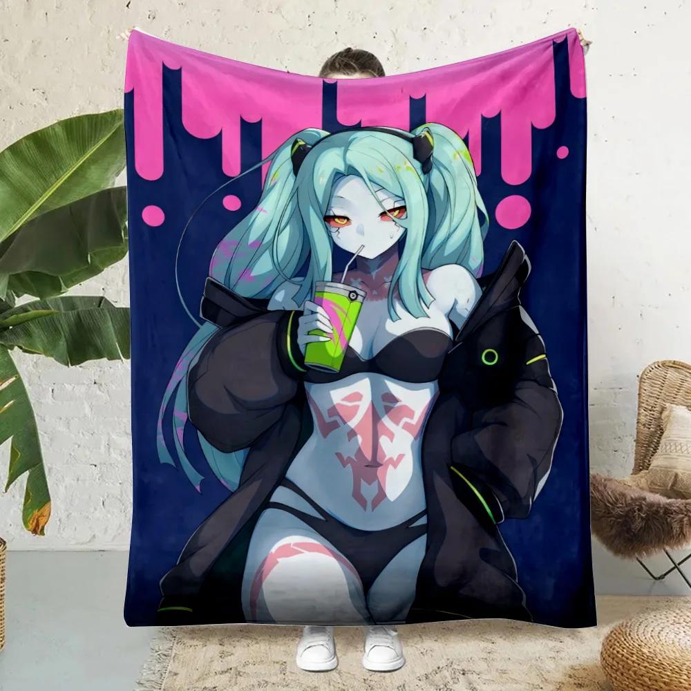 Cute Cartoon Rebecca Printed Picnic Blankets Warm Blanket Soft and Comfortable Blanket C-C-Cyberpunks-Home Travel Birthday Gift