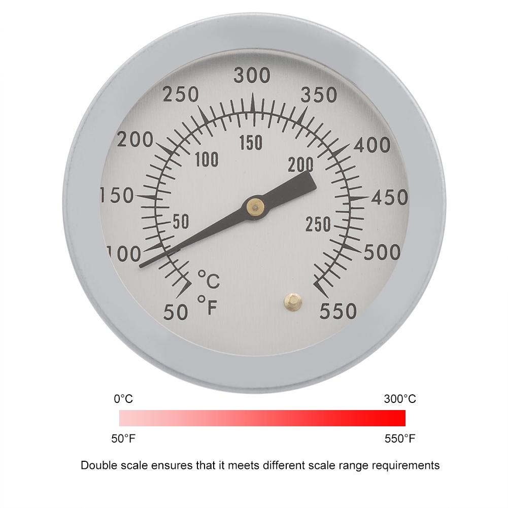 BBQ Thermometer, Stainless Steel Grill Smoker Thermometer 50550 with Double Scale, for Oven Grill BBQ Cooking