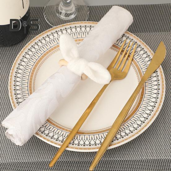 Easter Bunny Napkin Ring Spring Themed Napkin Holder Rabbit Ear Napkin Buckle Table Decorations for Dinner Party Banquet Events