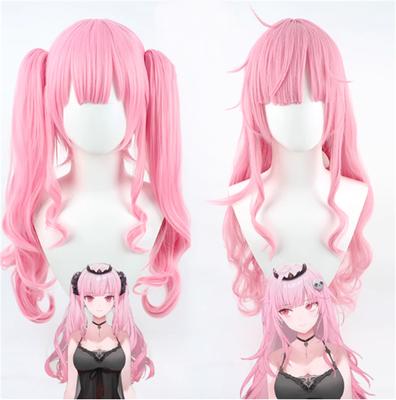 Cosplay VTuber Mori Calliope Wersja Piżama Peruka Gra Anime Impreza Różowa Kręcona Peruka