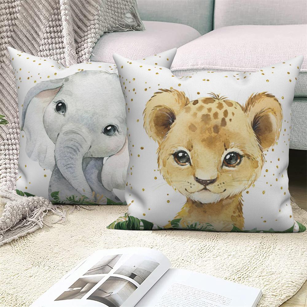 Cute Animal Sofa Decoration Cushion Cover Polyester Hold Pillowcase Living Room  Chair Car Home   30x50