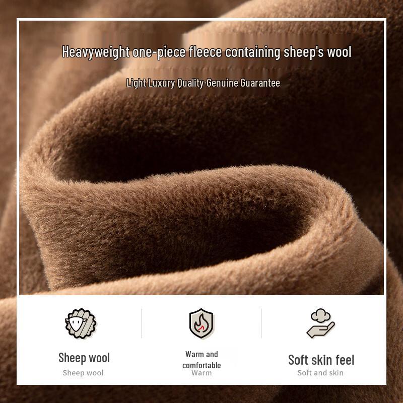 MONTAGUT Men's Fleece Lined Round Neck Knit Sweater