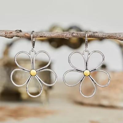 Hohle Blume Schmuck Geschenke für Damen Täglich Lässig Geburtstagsparty Ohrringe Retro Böhmischer Stil Hängender Schmuck Zubehör