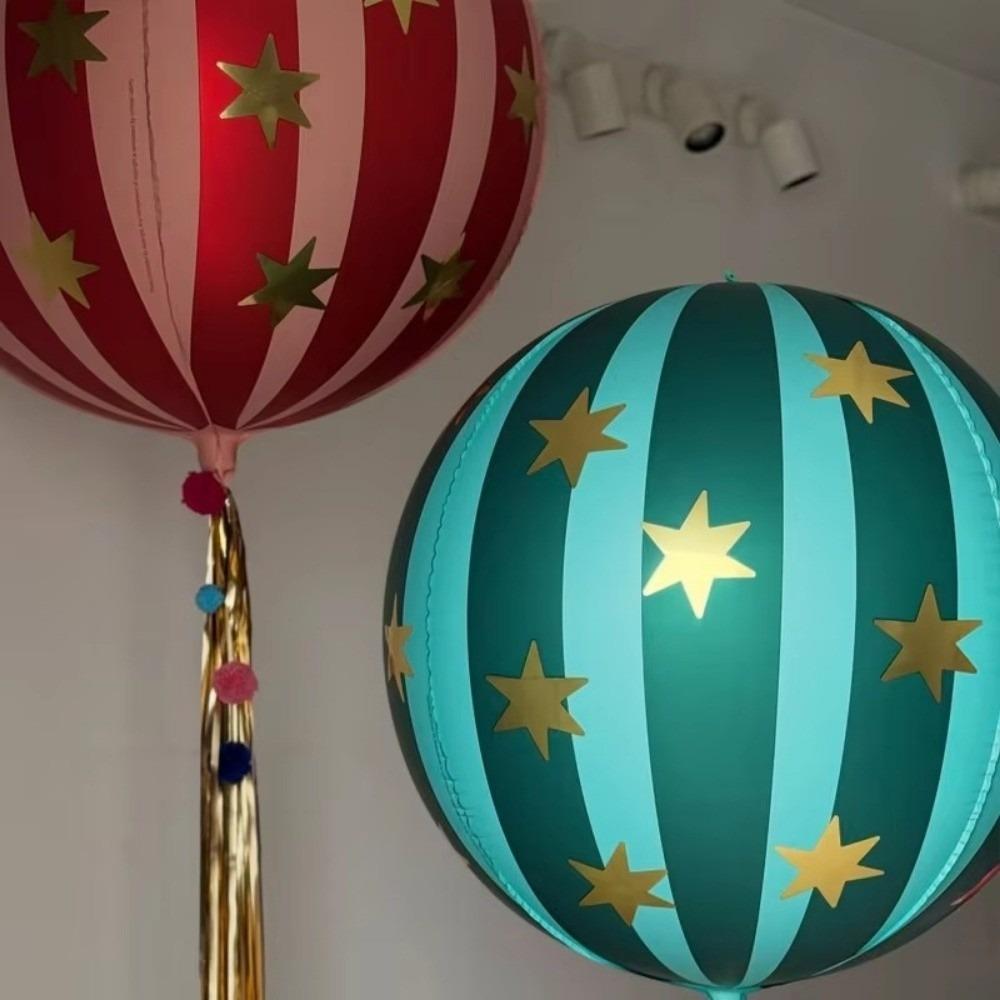 3 Stück Neue 22 Zoll Aluminiumfolienballons Großer Gestreifter Stern 4D Ballons Dekoration Ballons Haus Hochzeit Dekor
