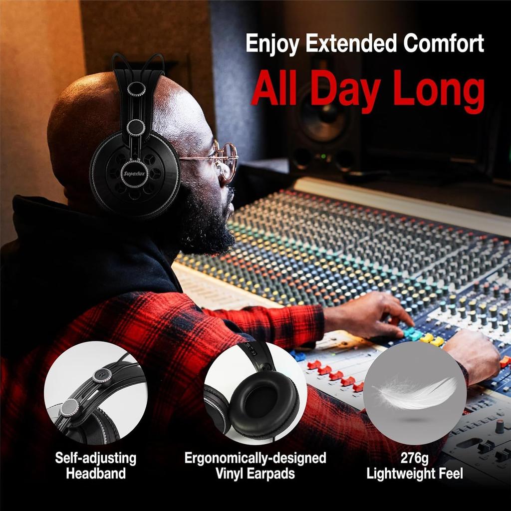 Superlux Professional Monitor Headphones HD681B Semi-Open