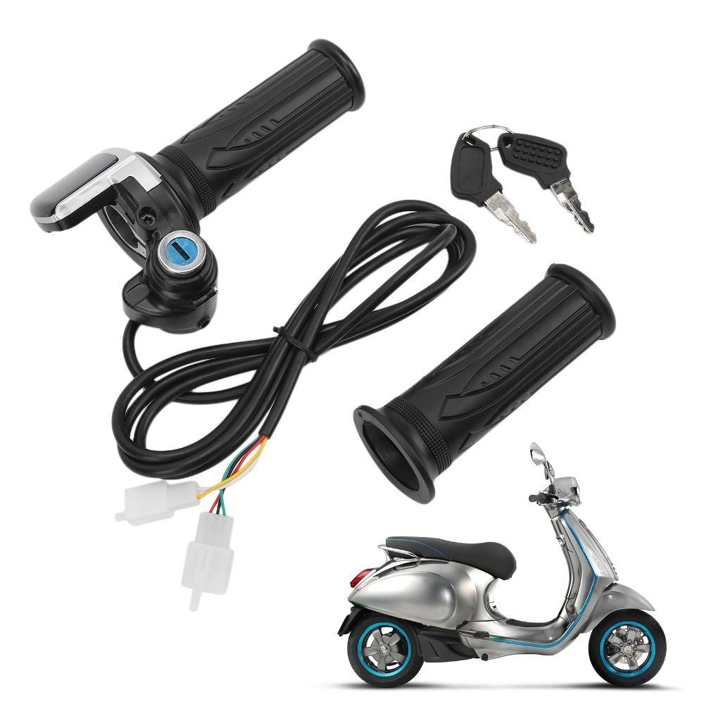 LCD Display 48V Half Twist Throttle LED Indicator Handle Grips  Electric Bike