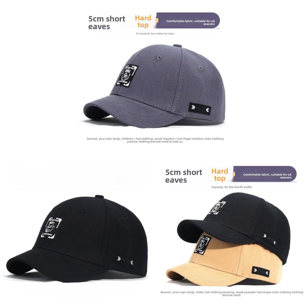 90 Baseball Cap Cotton Letter Embroidery Short Brim Streetwear Hat For Teens And Adults